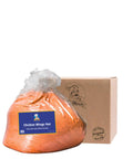 Bag of poultry seasoning with a cardboard box on a white background