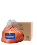Bag of red fajitas seasoning with a cardboard box in the background