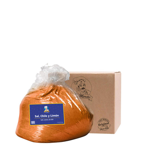 Bag of meat seasoning with a cardboard box labeled 'Merito' on a white background